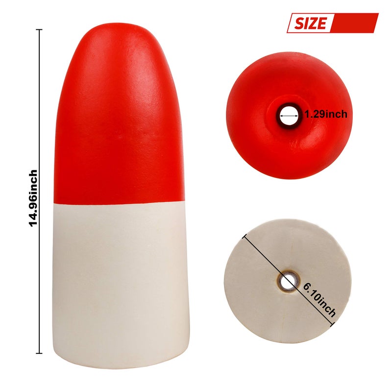 Shaddock Fishing Crab Fishing Trap Floats Buoy - Kayak Outrigger Stabilizer Crab Pot Markers 5x11 6x14 7x14 inch Red/White - Image 2
